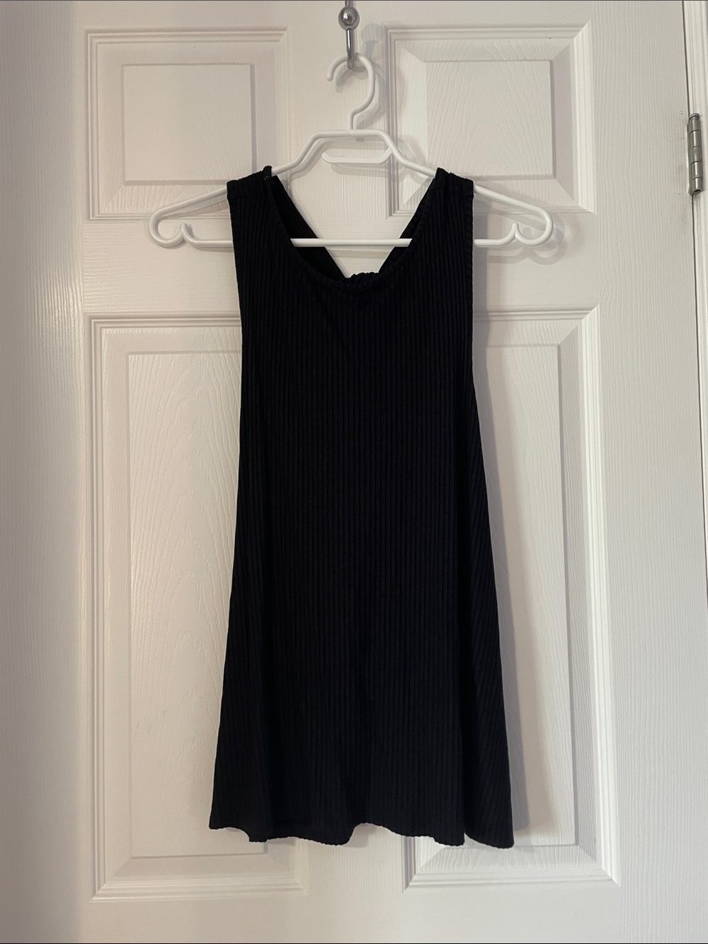 Old Navy Black Ribbed A-Line Tank Top